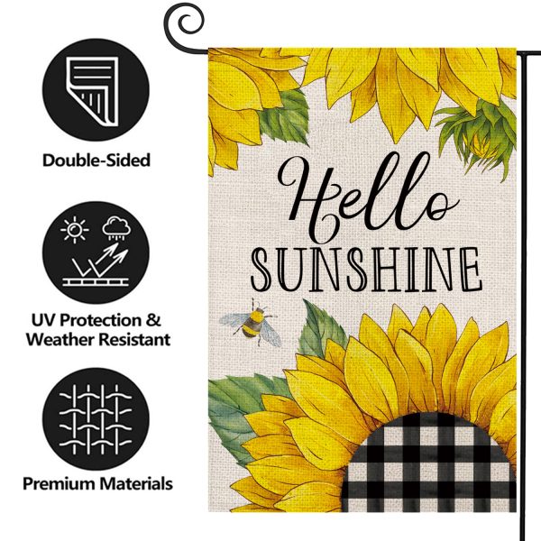 Hello Summer Sunflower Garden Flag