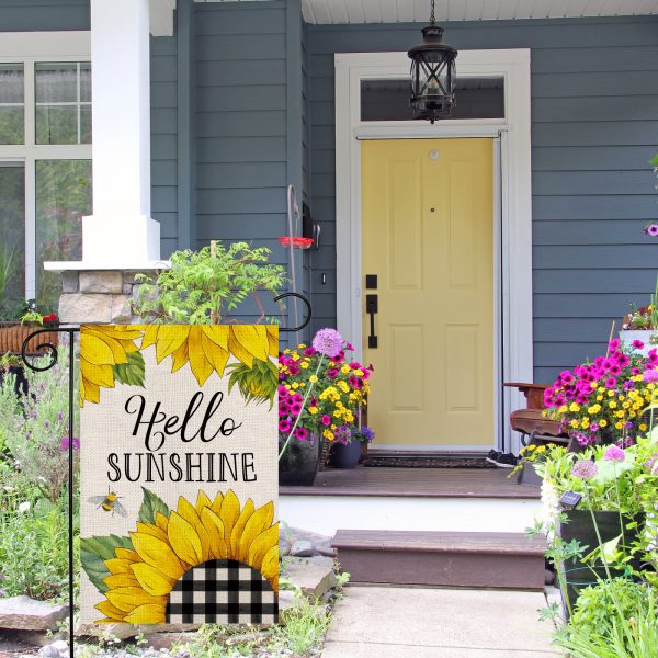 Hello Summer Sunflower Garden Flag