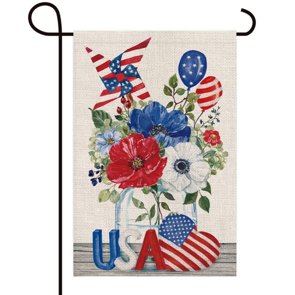 USA Patriotic Red Blue White Daisy Floral Decoration Memorial Day