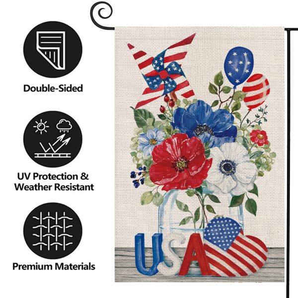 USA Patriotic Red Blue White Daisy Floral Decoration Memorial Day