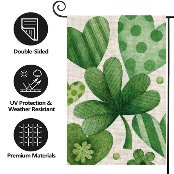 St.Patrick's Day Spring Double Sided Vertical Burlap Garden Flag