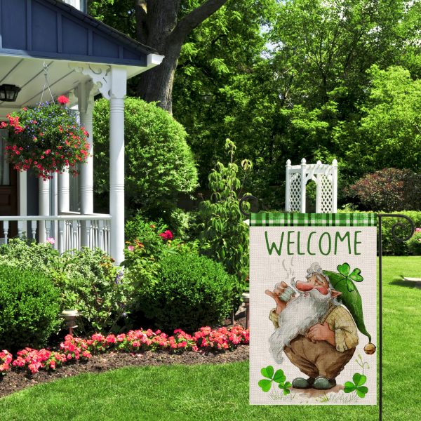 Welcome Shamrock Clover Leprechaun Decoration St.Patrick's Day