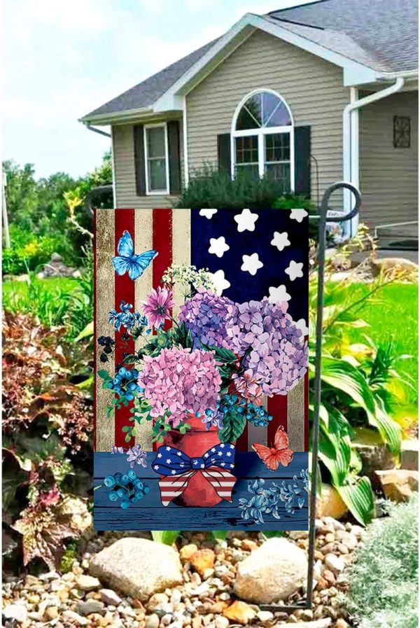 4th of July Garden Flag Vertical Double Sided