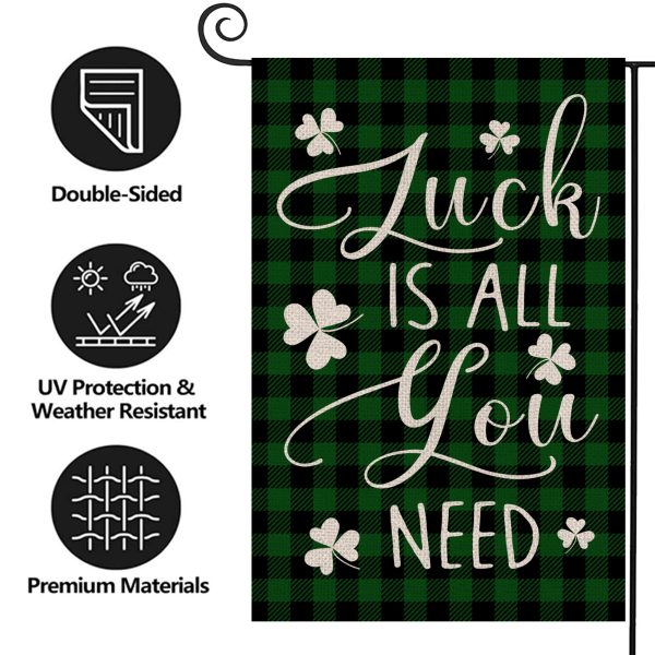 Luck is All You Need Shamrock Buffalo Plaid Decoration St.Patrick's Day