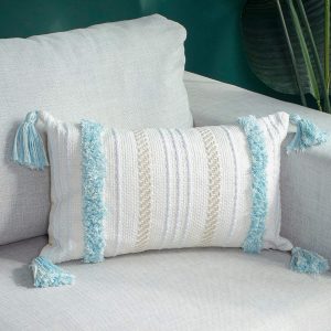 Bohemian Fringe Cushion Cover Hot Sale Customized Flocking Bohemian for Farmhouse Pillowcase