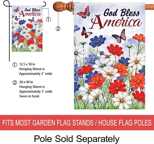 God Bless America Garden Flag Vertical Double Sided