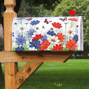 Texupday Abstract Colorful Floral Mailbox Cover