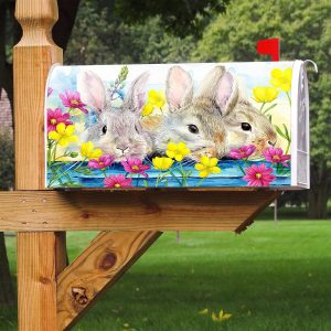 Texupday Easter Bunnies Mailbox Covers