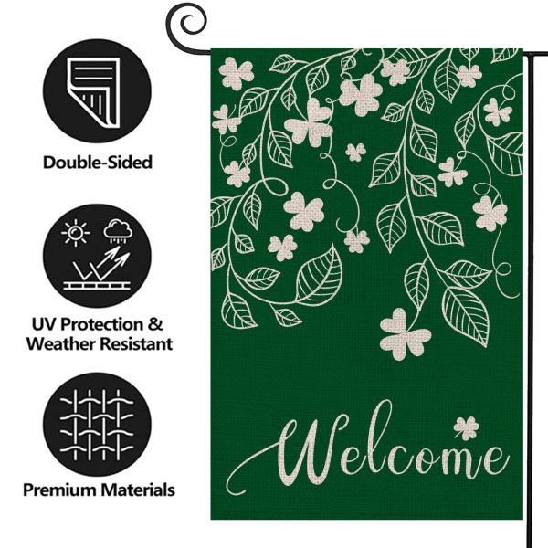 Welcome Shamrock Leaves Green Decoration St.Patrick's Day
