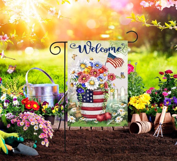 4th of July Garden Flag 12x18 Double Sided