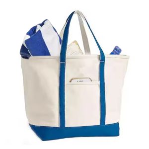 Texupday Canvas Tote Bag with an External Pocket