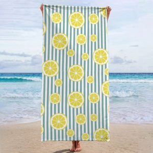 Texupdya Lemon striped Beach Towel