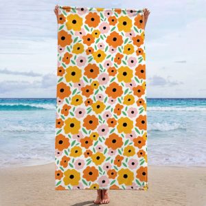 Texupday Floral Pattern Beach Towel