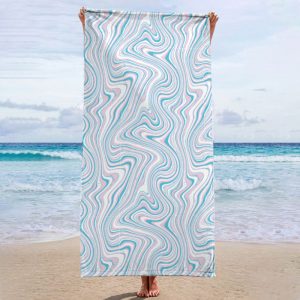 Abstract Wavy Pattern Beach Towel