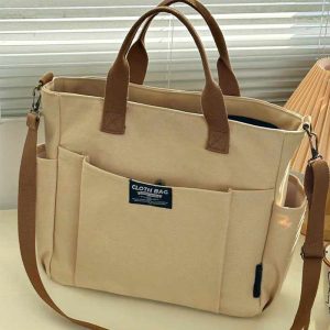 Canvas Crossbody Tote Bag