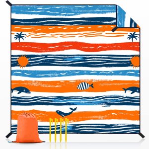 Texupday Striped Ocean Beach Mat