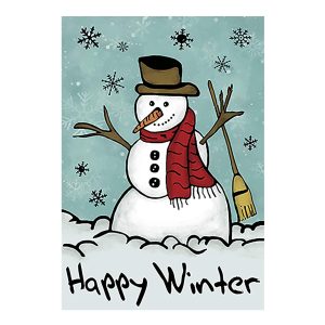Happy Winter Snowman Garden Flag
