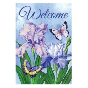Floral and Butterflies Welcome Garden Flag