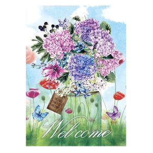 Hydrangea Welcome Garden Flag