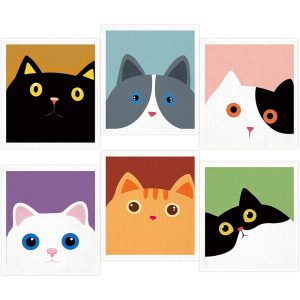 Texupday Cute Cat Swedish Dish Clothes