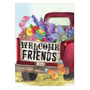 Decor Truck Welcome Friends Garden Flag
