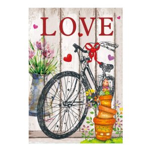 Valentine Love Bicycle Garden Flag