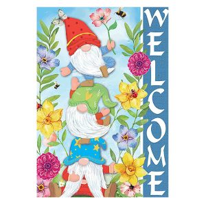 Welcome Spring Gnome Garden Flag