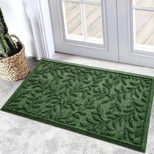 Heavy Duty Green Leaf Welcome Mat