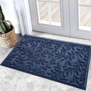 Heavy Duty Blue Leaf Welcome Mat