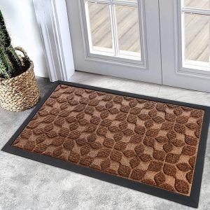 Geometric Brown Non Slip Mat