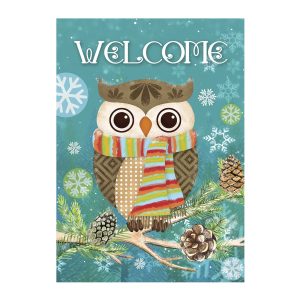 Winter Cute Owl Garden flag