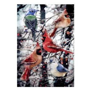 Winter Cardinal Bird Garden Flag
