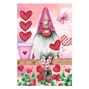 Pink Goblin Valentines Day Garden Flag
