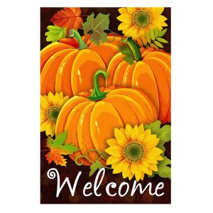 Autumn Pumpkin Welcome Garden Flag