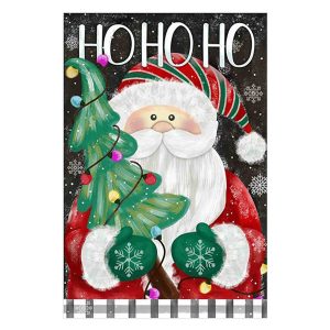 Christmas Hohoho Santa Claus Garden Flag